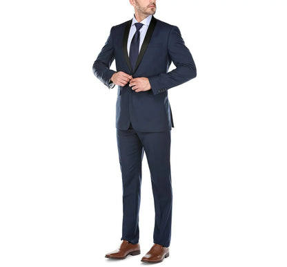 Men's Slim Fit New Navy Shawl Tuxedo