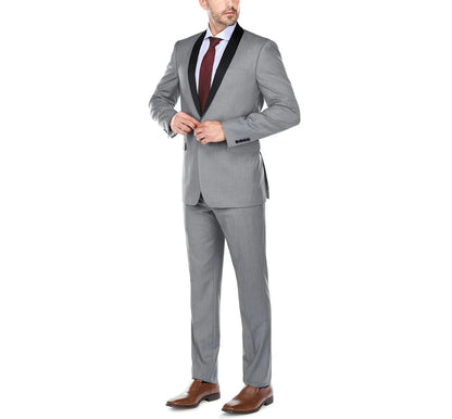 Men's Slim Fit Grey Shawl Tuxedo