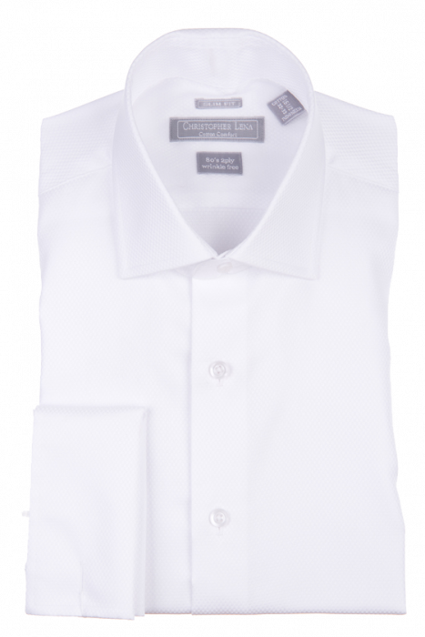 Christopher Lena Slim Fit White Shirt Pure Cotton