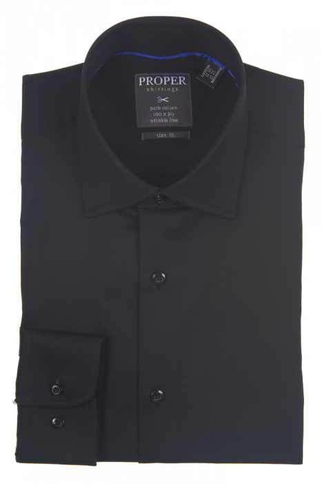 Proper Shirtings Black Slim Fit Shirt