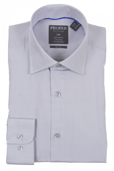 Proper Shirtings Grey Slim Fit Shirt